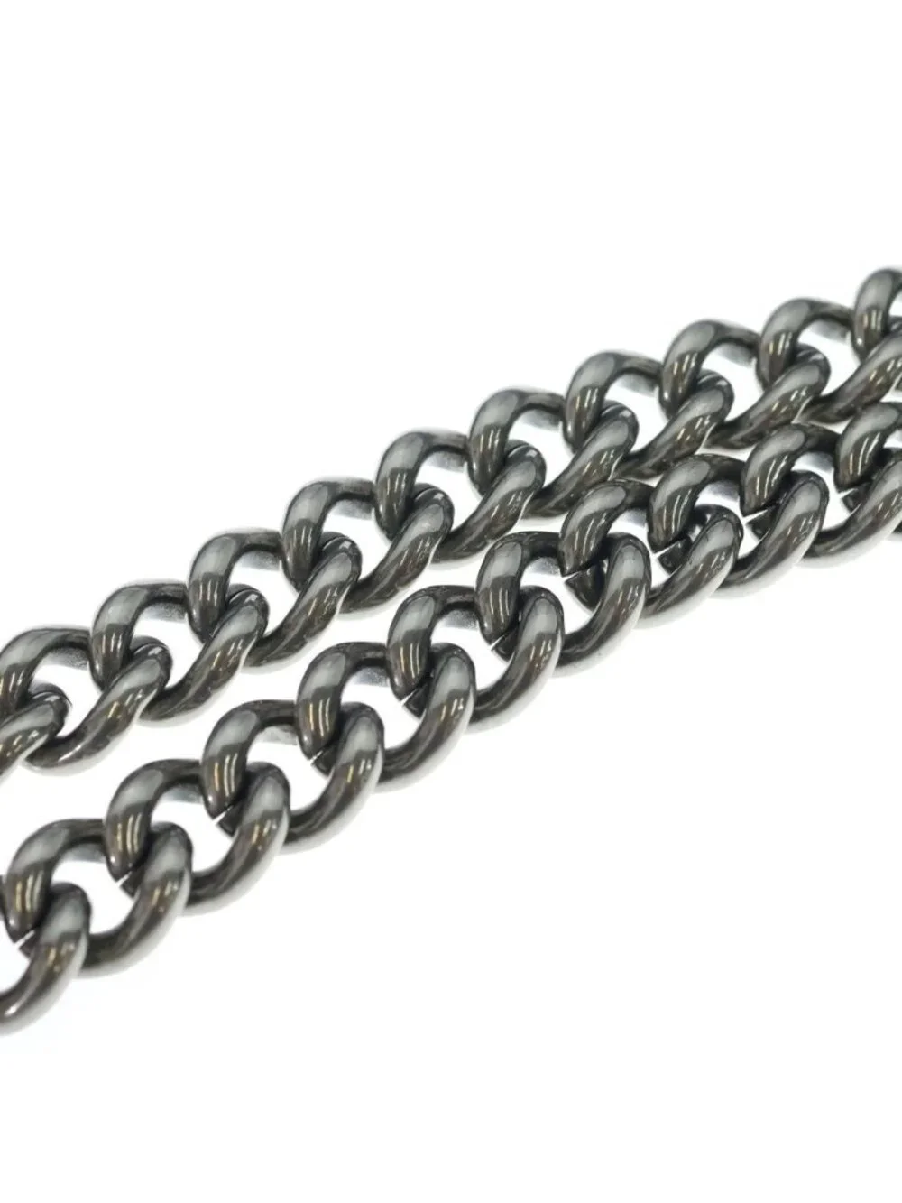 Balenciaga Monaco Chain Belt with Leather Black Silver